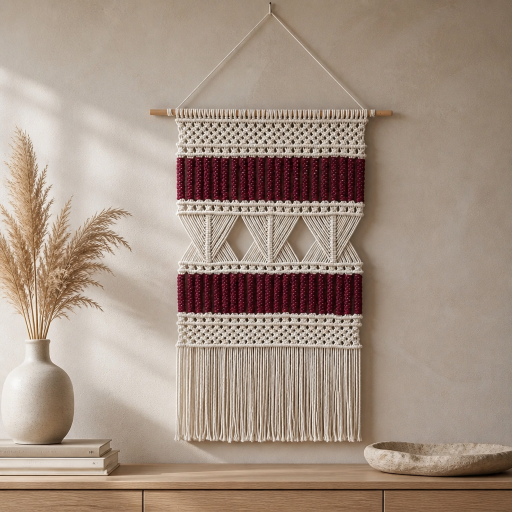 Modern Abstract Macrame Wall Hanging