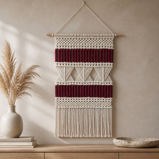 Modern Abstract Macrame Wall Hanging