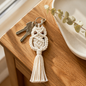 Owl Keychain with brown eyes